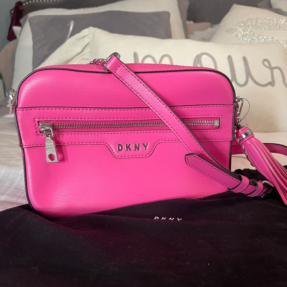 DKNY camera crossbody leather bag . Like new used once.